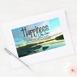 Adesivo Retangular "Felicidade é como emperramento" Citação Inspiraci