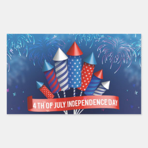 Adesivo Retangular Feliz 4 de julho