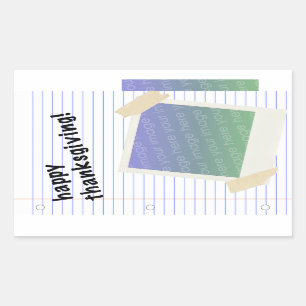 Adesivo Retangular feliz ação de graças