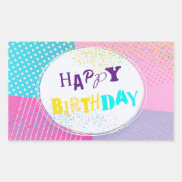 Adesivo Retangular Feliz aniversário