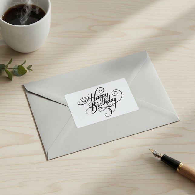 Adesivo Retangular Feliz aniversário (Happy Birthday Rectangular Sticker)