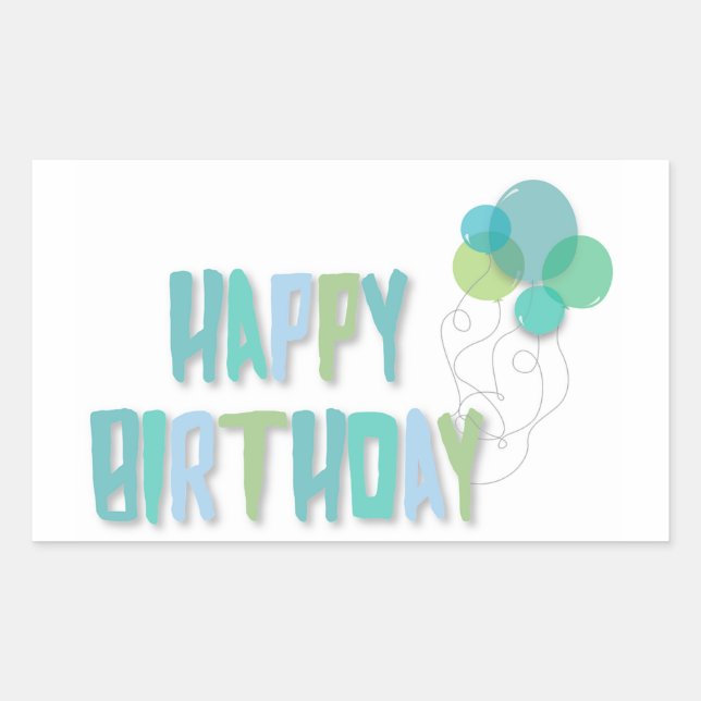 Adesivo Retangular Feliz Aniversário (Frente)