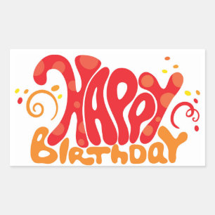 Adesivo Retangular Feliz aniversário