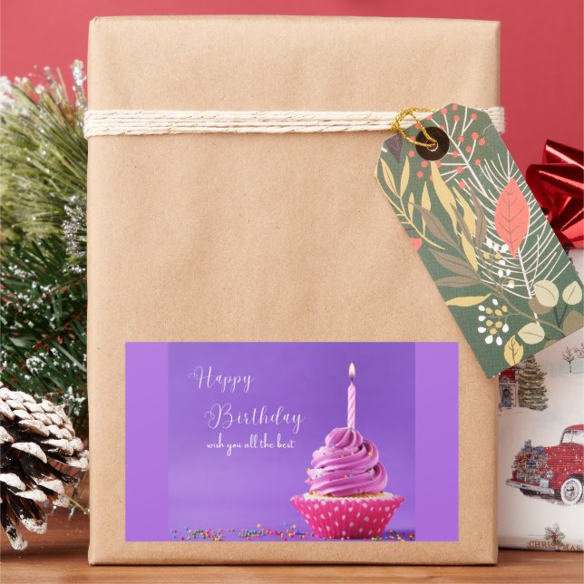 Adesivo Retangular Feliz Aniversário Deseje-vos o melhor (Feriado)