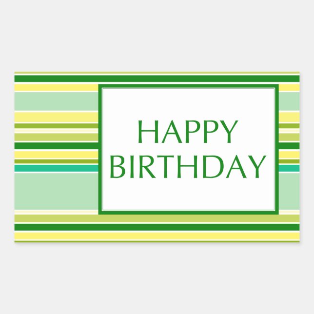 Adesivo Retangular feliz aniversário (limonLime) (Frente)