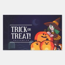 Adesivo Retangular Feliz Celebração de Halloween