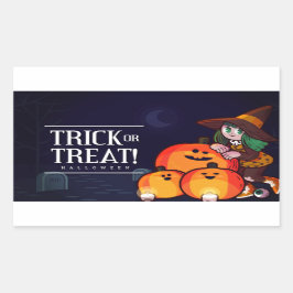Adesivo Retangular Feliz Celebração de Halloween