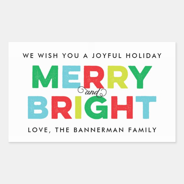 Adesivo Retangular Feliz Colorida Moderna e Presente Personalizado Br (Frente)