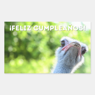 Adesivo Retangular Feliz cumpleaños, feliz aniversário espanhol
