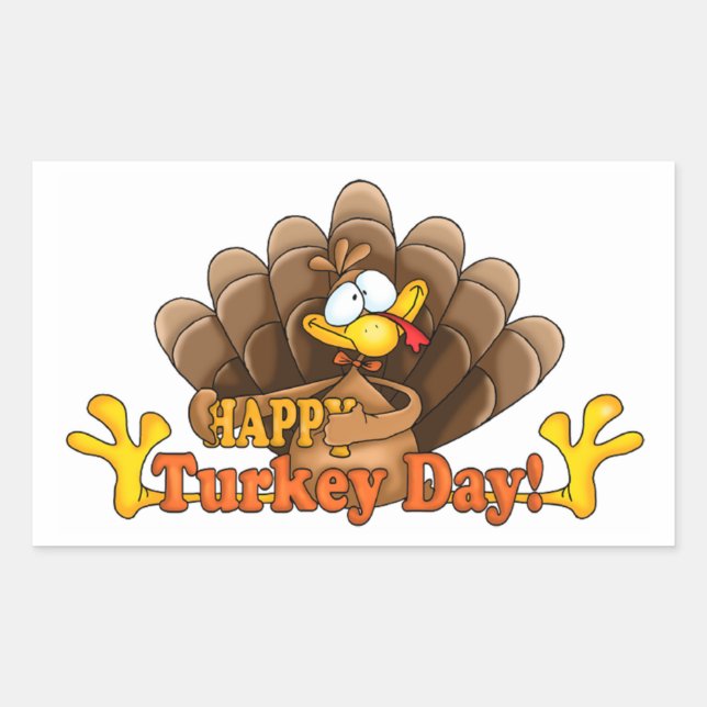 Adesivo Retangular Feliz Dia da Turquia (Frente)