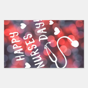 Adesivo Retangular feliz dia das enfermeiras