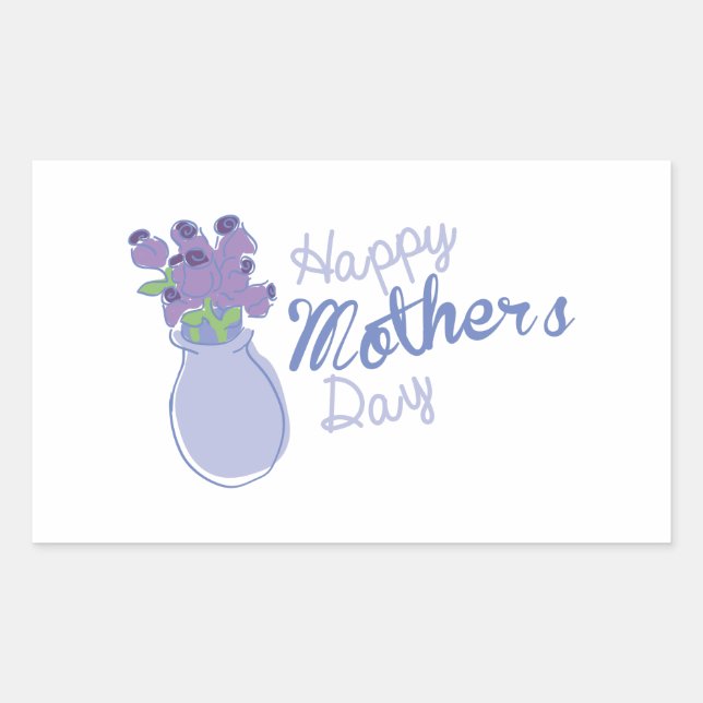 Adesivo Retangular Feliz dia de as mães (Frente)