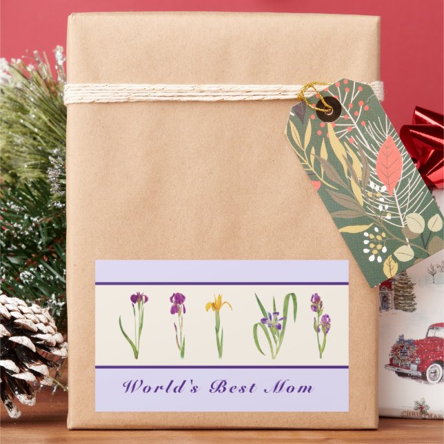 Adesivo Retangular Feliz Dia de as mães Roxo Irrita Melhor Mãe do Mun (Feriado)