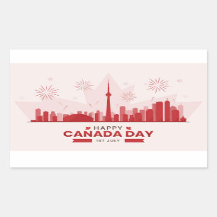 Adesivo Retangular Feliz Dia do Canadá