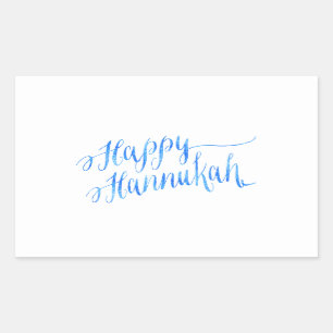 Adesivo Retangular Feliz Hanukkah Chanukah HANNUKKAH HANUKA