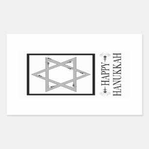 Adesivo Retangular feliz hanukkah (estrela do david elegance)