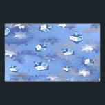 Adesivo Retangular Feliz Hanukkah Falling Star e Dreidels<br><div class="desc">Você está vendo a coleção de Design Lee Hiller. Roupa,  Ofertas e Coleções Lee Hiller Fotografia ou Coleção de Arte Digital. Você pode ver sua fotografia da Nature em http://HikeOurPlanet.com/ e seguir seu blog de caminhada no Hot Primavera National Park.</div>