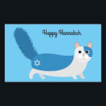 Adesivo Retangular Feliz Hanukkah Kitty Cat<br><div class="desc">Celebre Chanukah com nossos adoráveis e festivos gatinhos!</div>