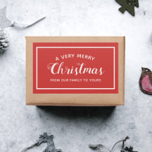 Feliz Natal Da Nossa Família Red Sticker