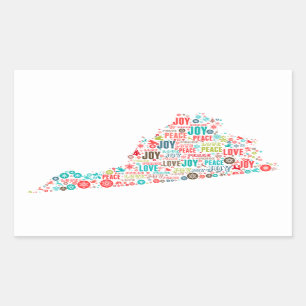 Adesivo Retangular Feliz Natal de Virgínia