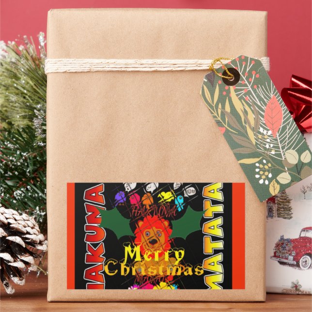 Adesivo Retangular Feliz Natal e um Feliz ano novo (Feriado)