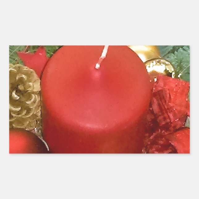 Adesivo Retangular Feliz Natal Wreath (Frente)