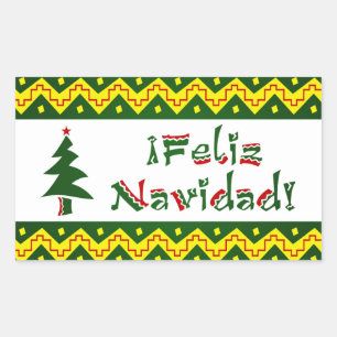 Adesivo Retangular Feliz Navidad arriba