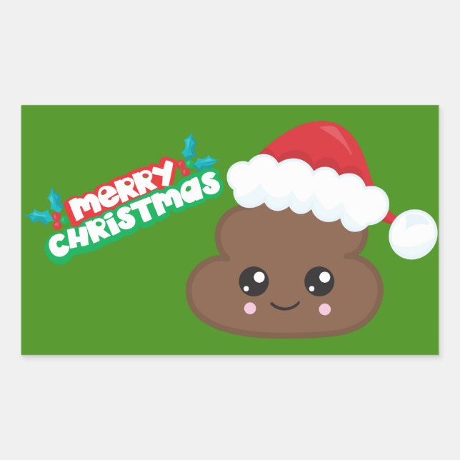 Adesivo Retangular Feliz Poop Emoji Stickers (Frente)