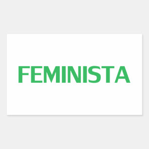 Adesivo Retangular Feminista em Espanhol Verde e Moderno