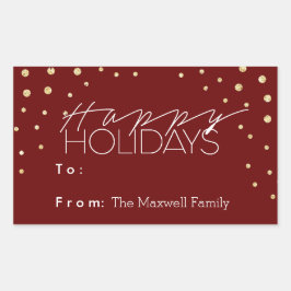 Adesivo Retangular Feriado elegante e divertido | Rótulo do presente
