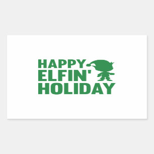Adesivo Retangular ' Feriado Elfin feliz
