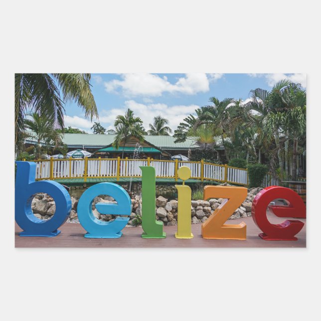 Adesivo Retangular Férias Belize (Frente)