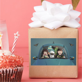 Adesivo Retangular Férias Familiares Engraçadas Pesadelos