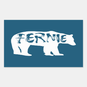 Adesivo Retangular Fernie British Columbia Bear