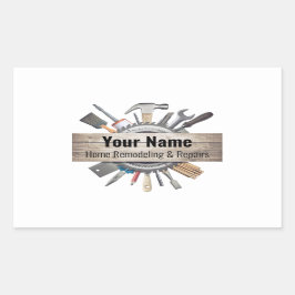 Adesivo Retangular Ferramentas personalizáveis de contratadores de mã