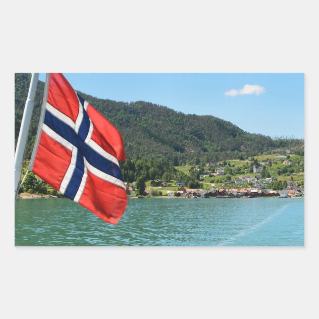 Adesivo Retangular Ferry-ro-ro na Noruega (Frente)