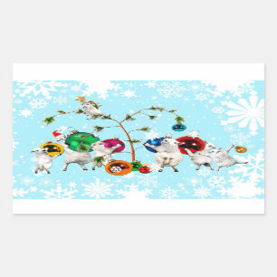 Adesivo Retangular Feseece Baubles para cima do Sticker