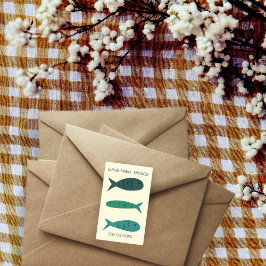 Adesivo Retangular Festa à Beira-Mar Chá de Noiva Peixes Lindos PERSO