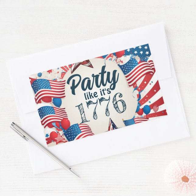 Adesivo Retangular Festa de 4 de julho (Envelope)