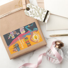 Adesivo Retangular Festa de despedida de solteira Vintage Las Vegas