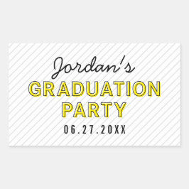 Adesivo Retangular Festa de formatura Amarelo das Bandas Modernas