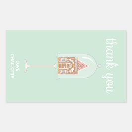 Adesivo Retangular Festa de Gingermore Obrigado, Stickers