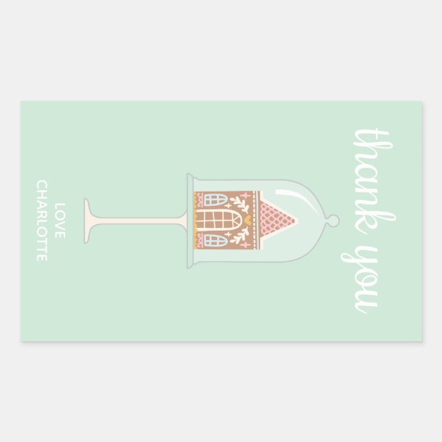 Adesivo Retangular Festa de Gingermore Obrigado, Stickers (Frente)