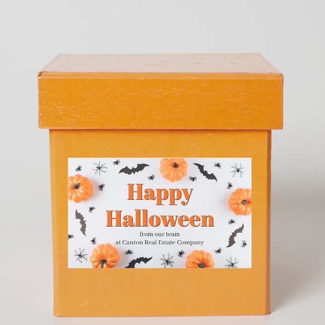 Adesivo Retangular Festa de Halloween Personalizada da Empresa (Criador carregado)