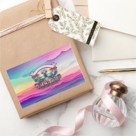 Adesivo Retangular Festa de Orgulho gay de Saída e Orgulho