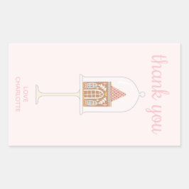 Adesivo Retangular Festa De Pão De Gengibre Obrigado A Retângulo