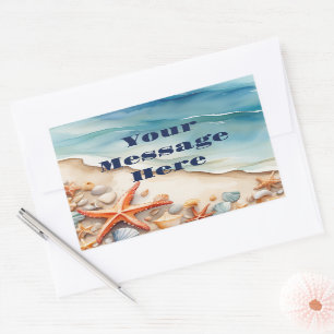 Adesivo Retangular Festa de Praia de Seashore Bliss