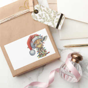 Adesivo Retangular Festivo Giraffe