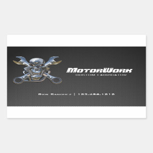 Adesivo Retangular Fibra Motorworks do carbono do falso