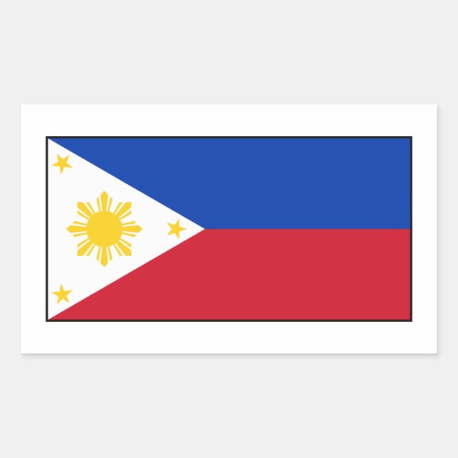 Adesivo Retangular Filipinas - Bandeira das Filipinas (Frente)